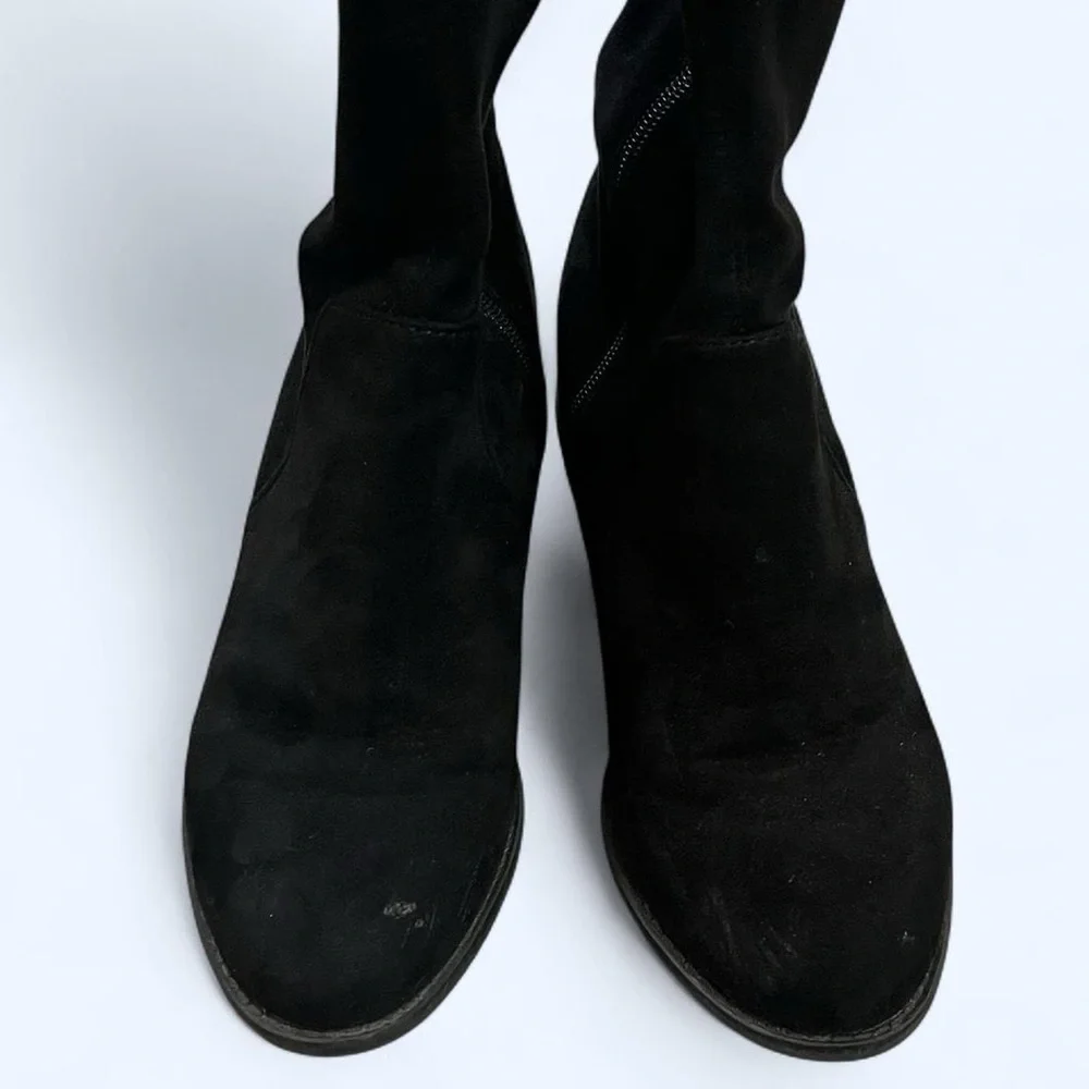 American Eagle Outfitters Women’s Size 7 Black Suede Over the Knee Sock Boots